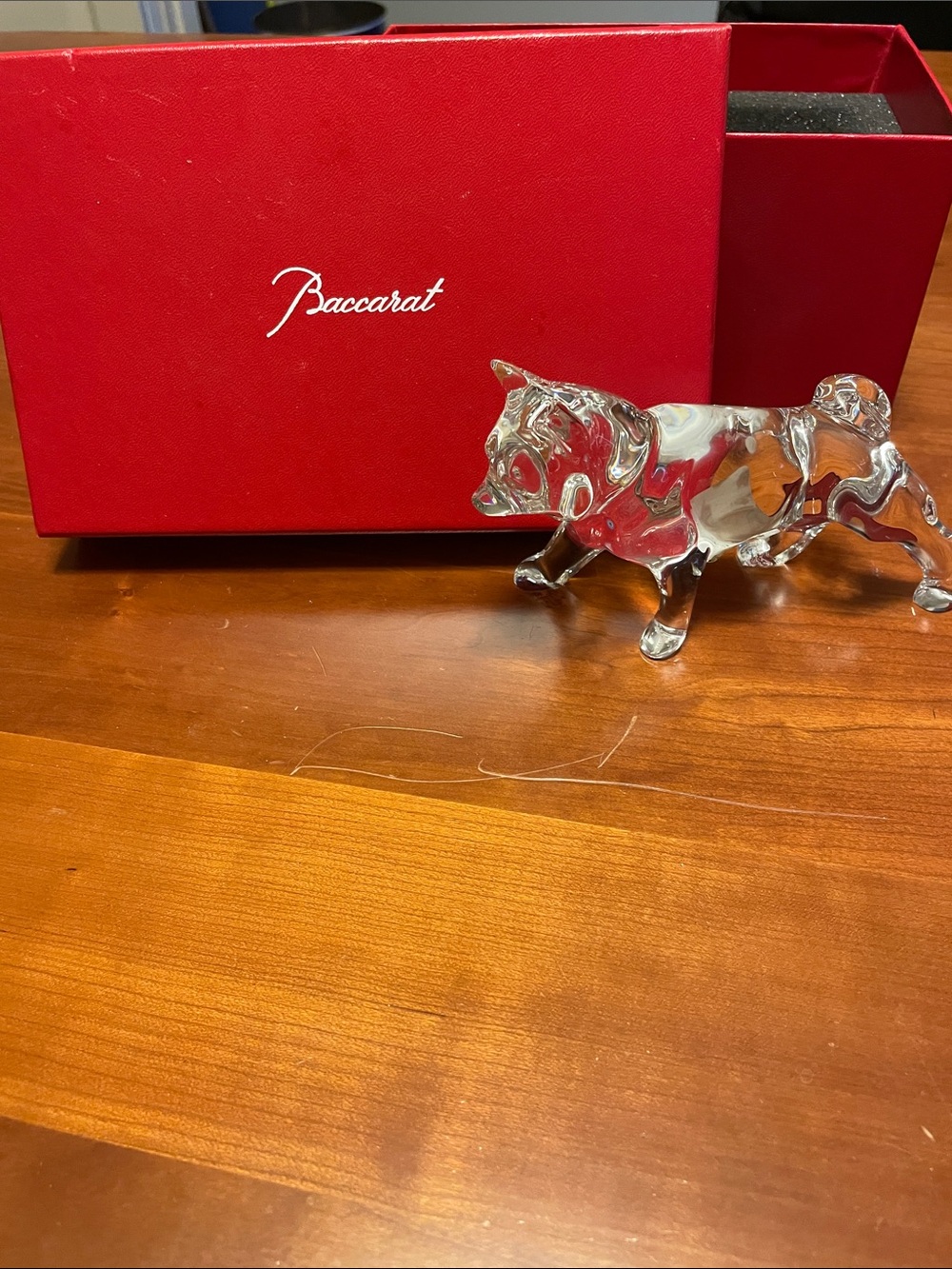 Baccarat Crystal Dog Figurine in signature Presentation Box